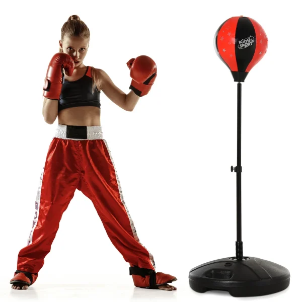 Top 10 ✨ Homcom Punching Ball Sur Pied Enfant Hauteur Réglable Gants Inclus Rouge 🥰 1