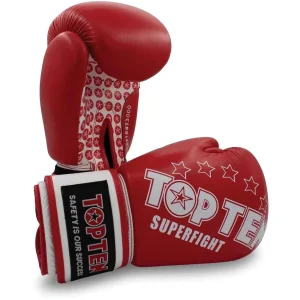 Grosses soldes 😀 Boxe Anglaise Top Ten Gants Multiboxes Top Ten Superfight Stars ROUGE ✔️ 10