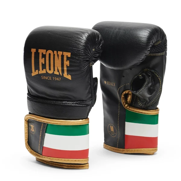 Tout neuf 😀 Boxe Leone 1947 Gants De Sac Italy NOIR 👍 1